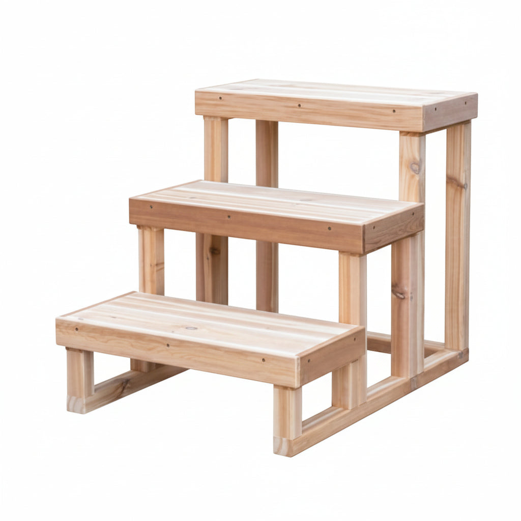 3 Tier Cedar Steps